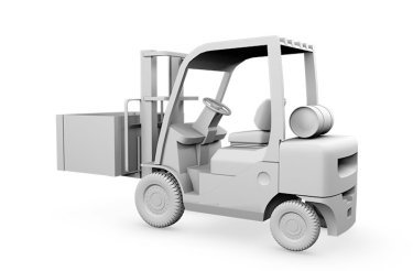 animated grey lift truck on white background