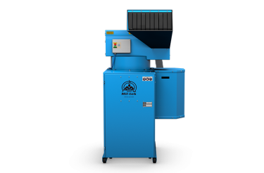 blue glass crusher on white background