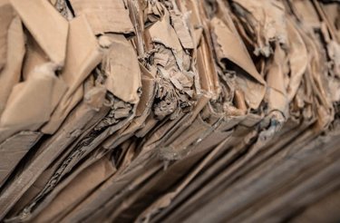 close up of cardboard bale