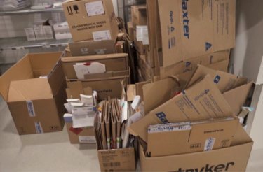 cardboard-waste-on-floor-in-healthcare-sector
